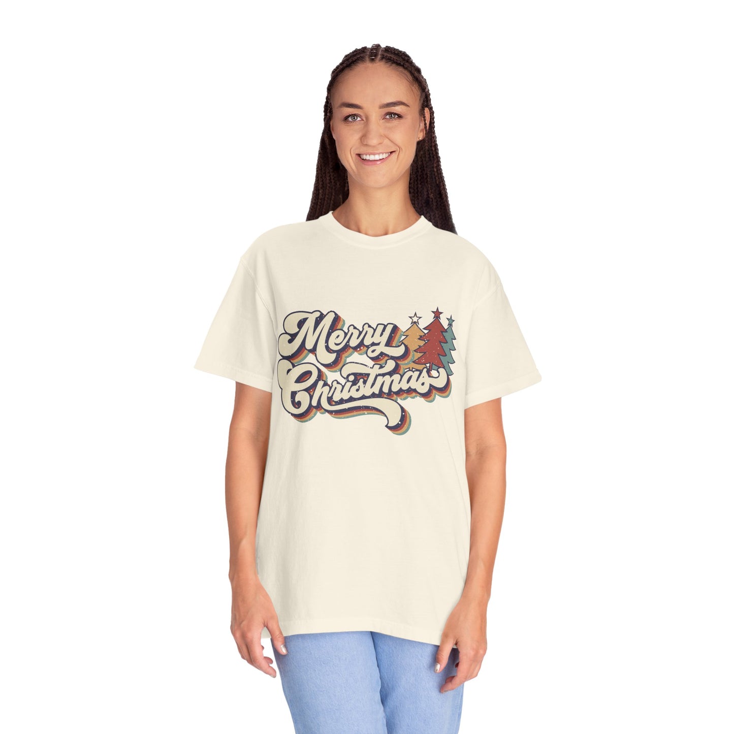 Merry Christmas Retro Garment-Dyed T-shirt