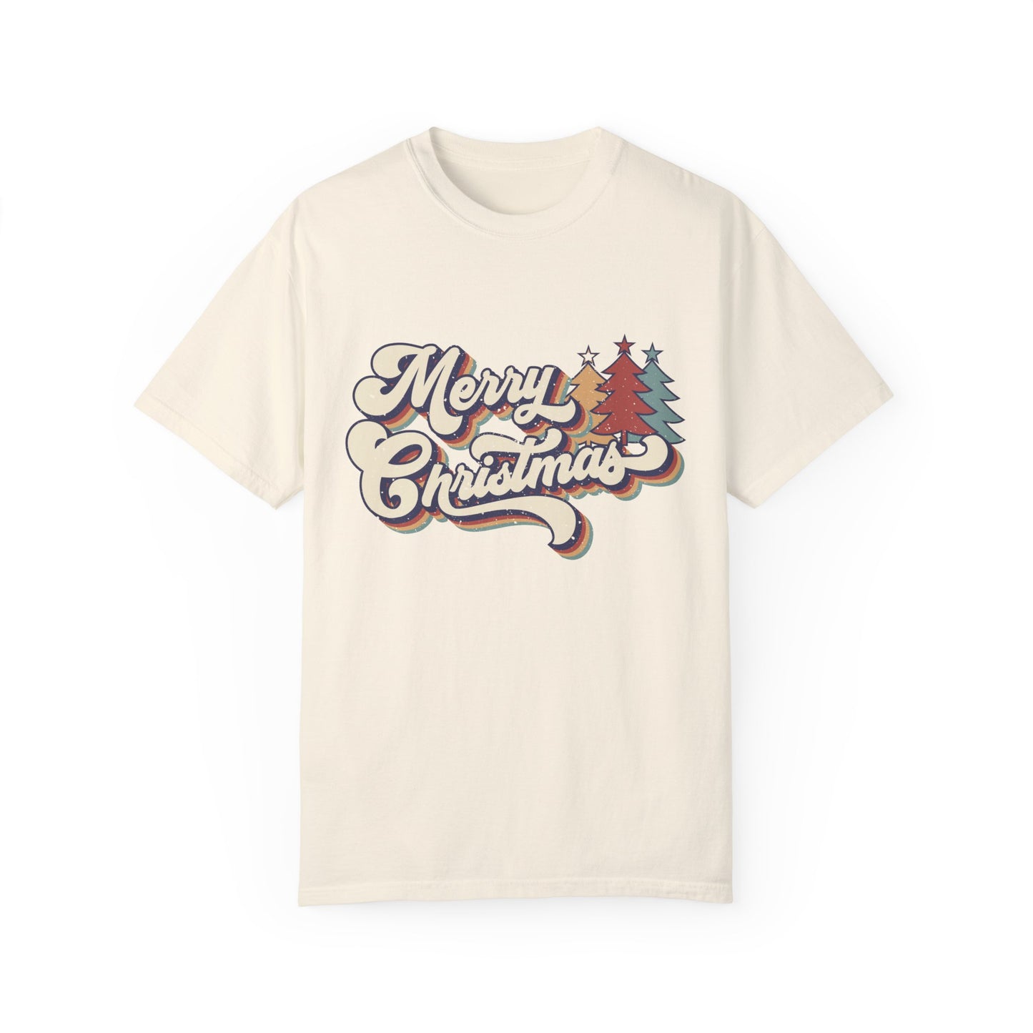 Merry Christmas Retro Garment-Dyed T-shirt