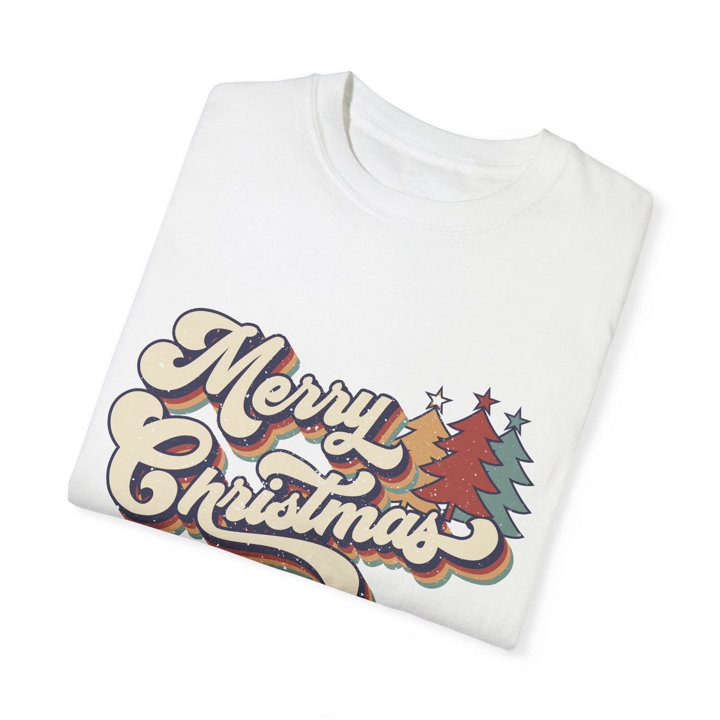 Merry Christmas Retro Garment-Dyed T-shirt