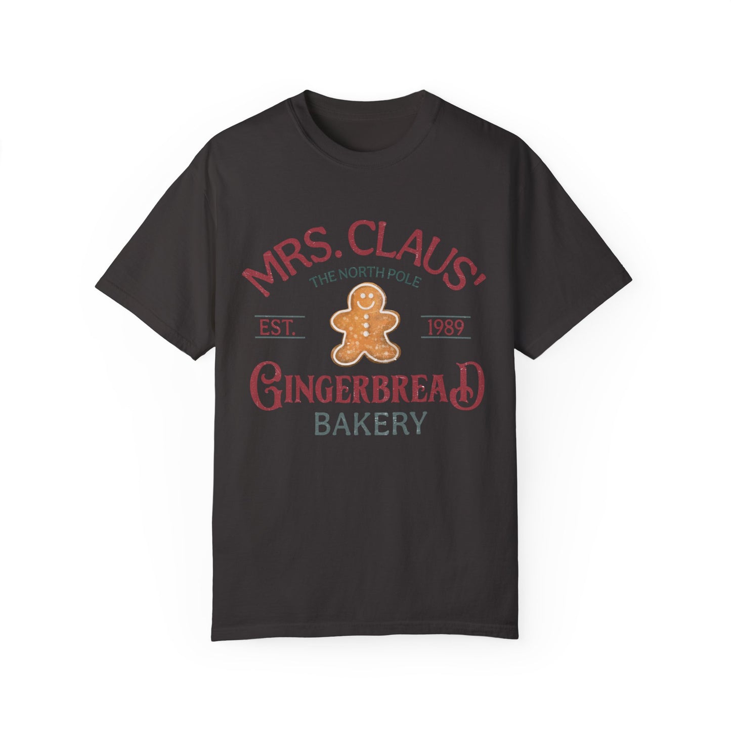 Mrs Claus Gingerbread Garment-Dyed T-shirt