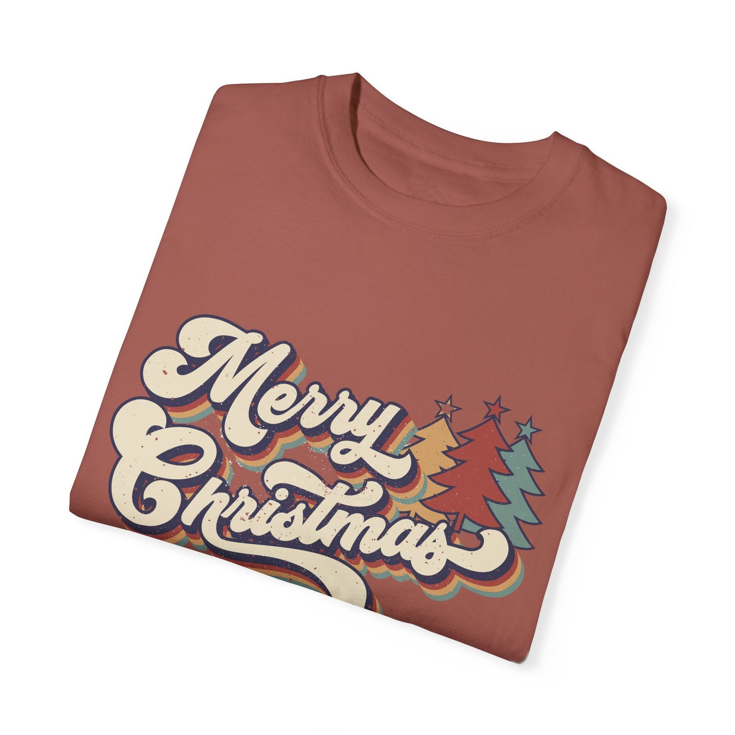 Merry Christmas Retro Garment-Dyed T-shirt