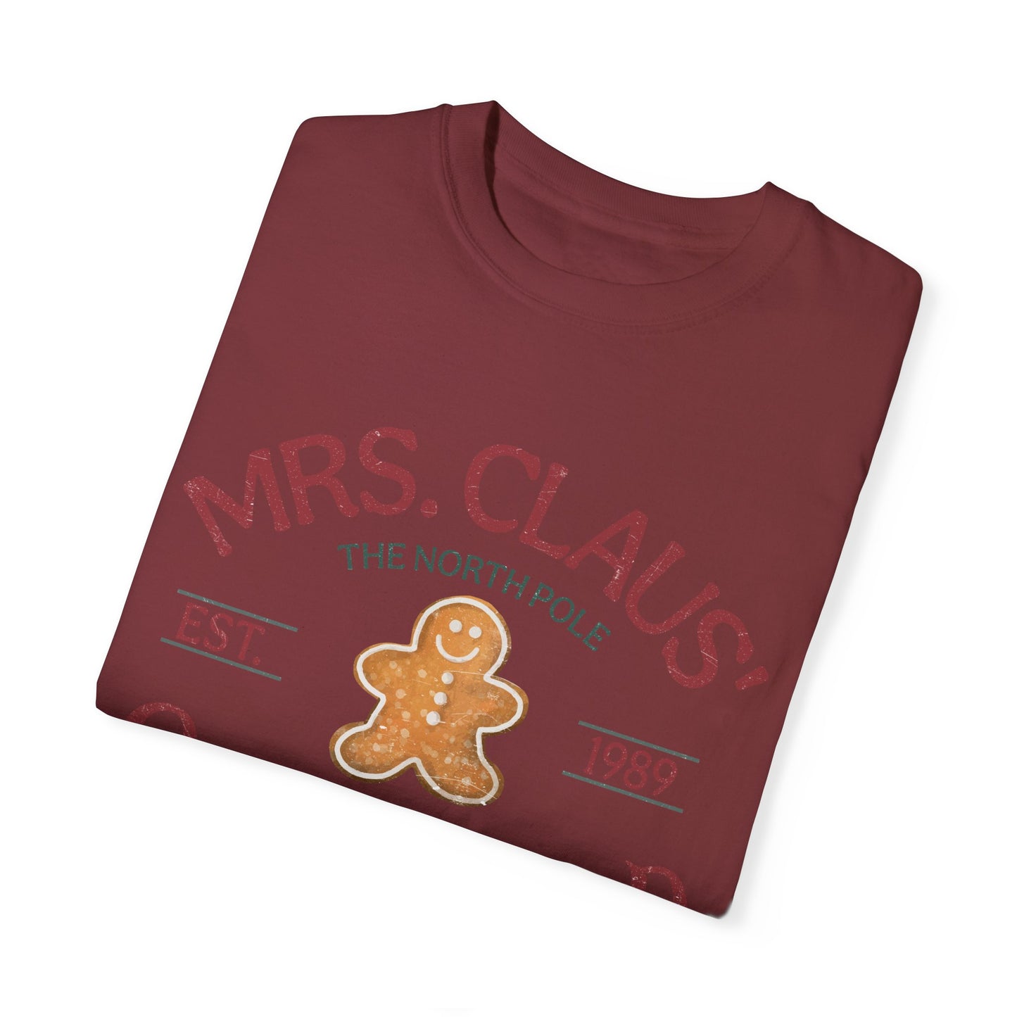 Mrs Claus Gingerbread Garment-Dyed T-shirt