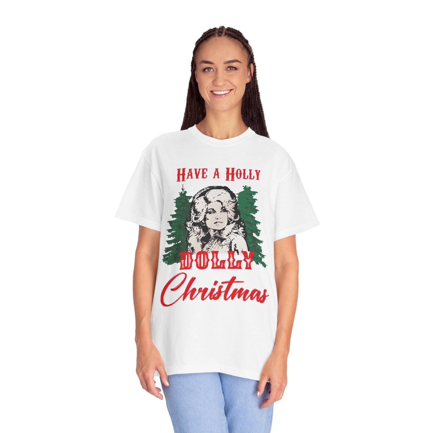 Holy Dolly Christmas Garment-Dyed T-shirt