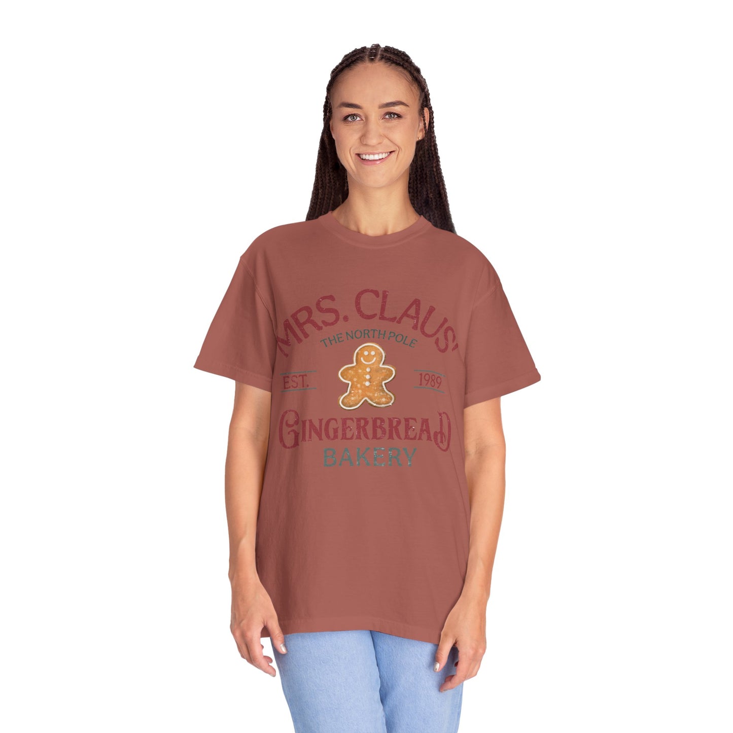 Mrs Claus Gingerbread Garment-Dyed T-shirt