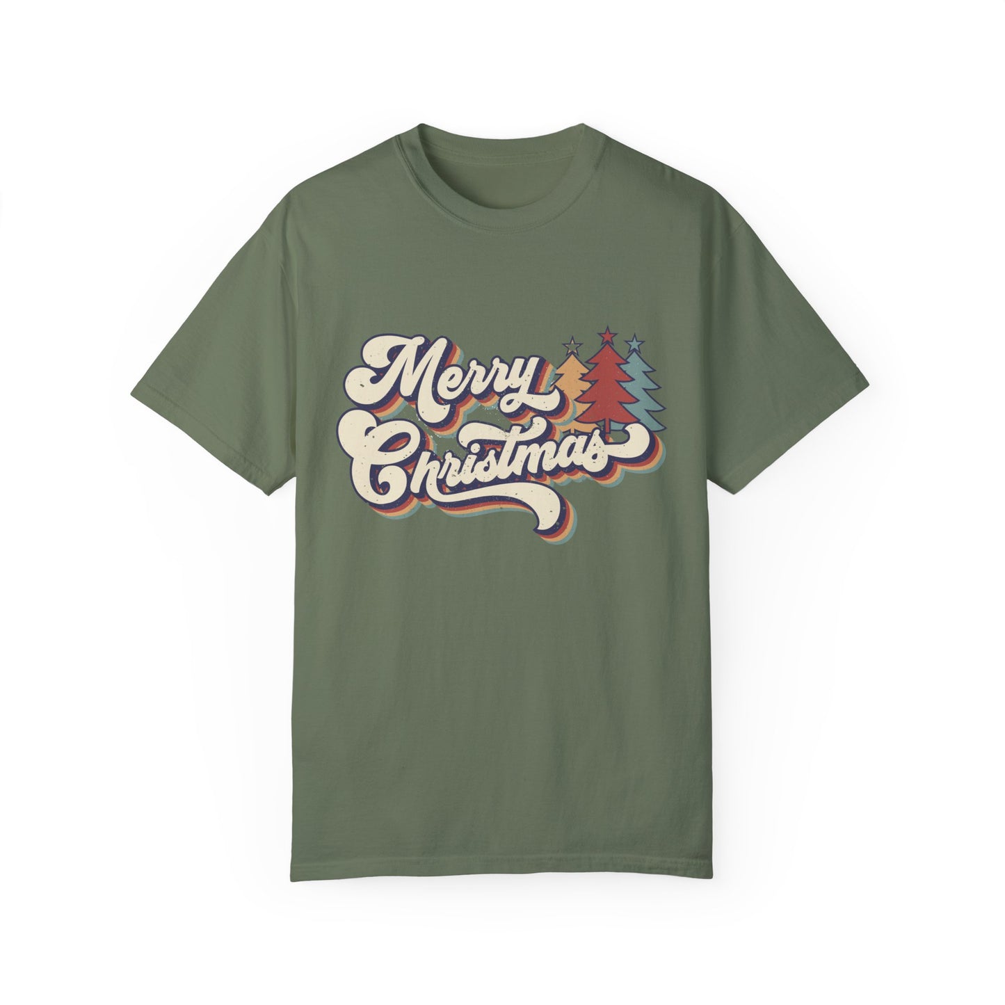Merry Christmas Retro Garment-Dyed T-shirt