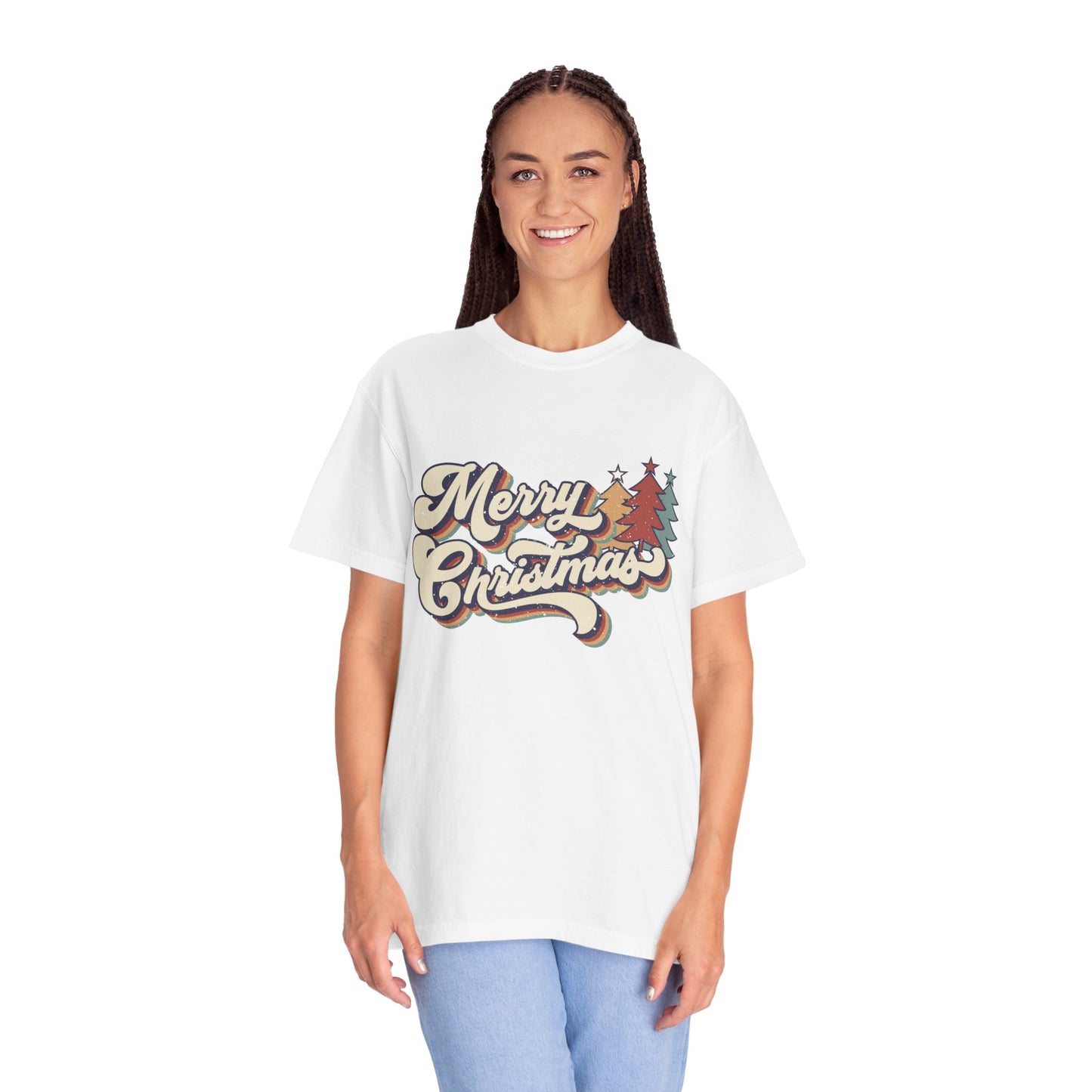 Merry Christmas Retro Garment-Dyed T-shirt