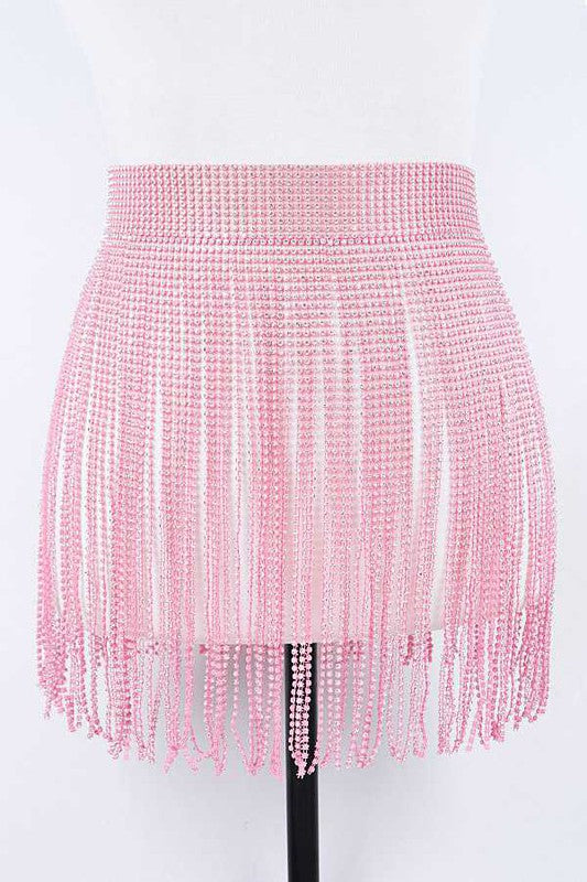 Rhinestone Fringe Belt