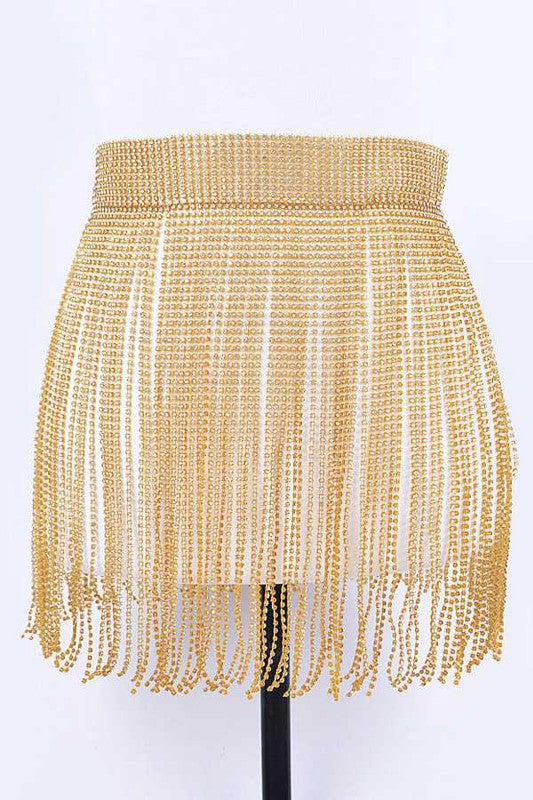 Rhinestone Fringe Belt