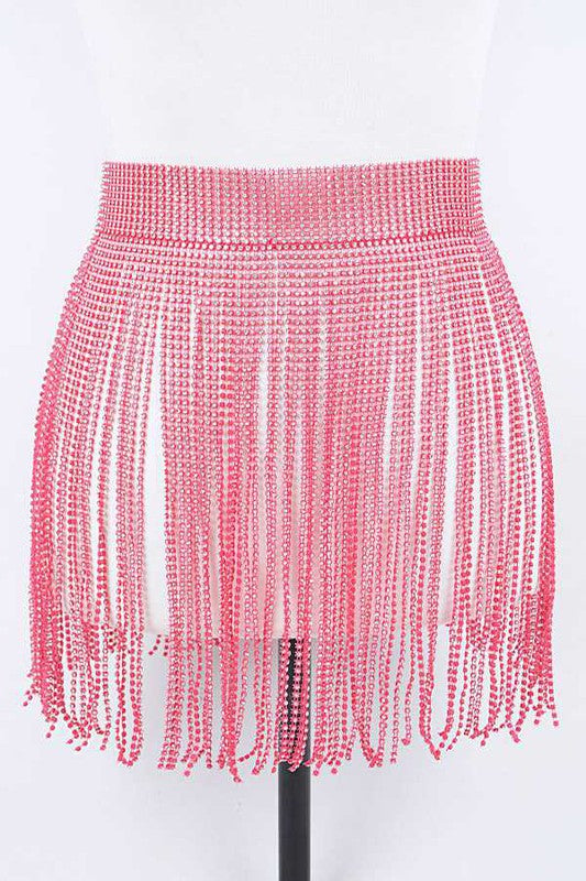 Rhinestone Fringe Belt