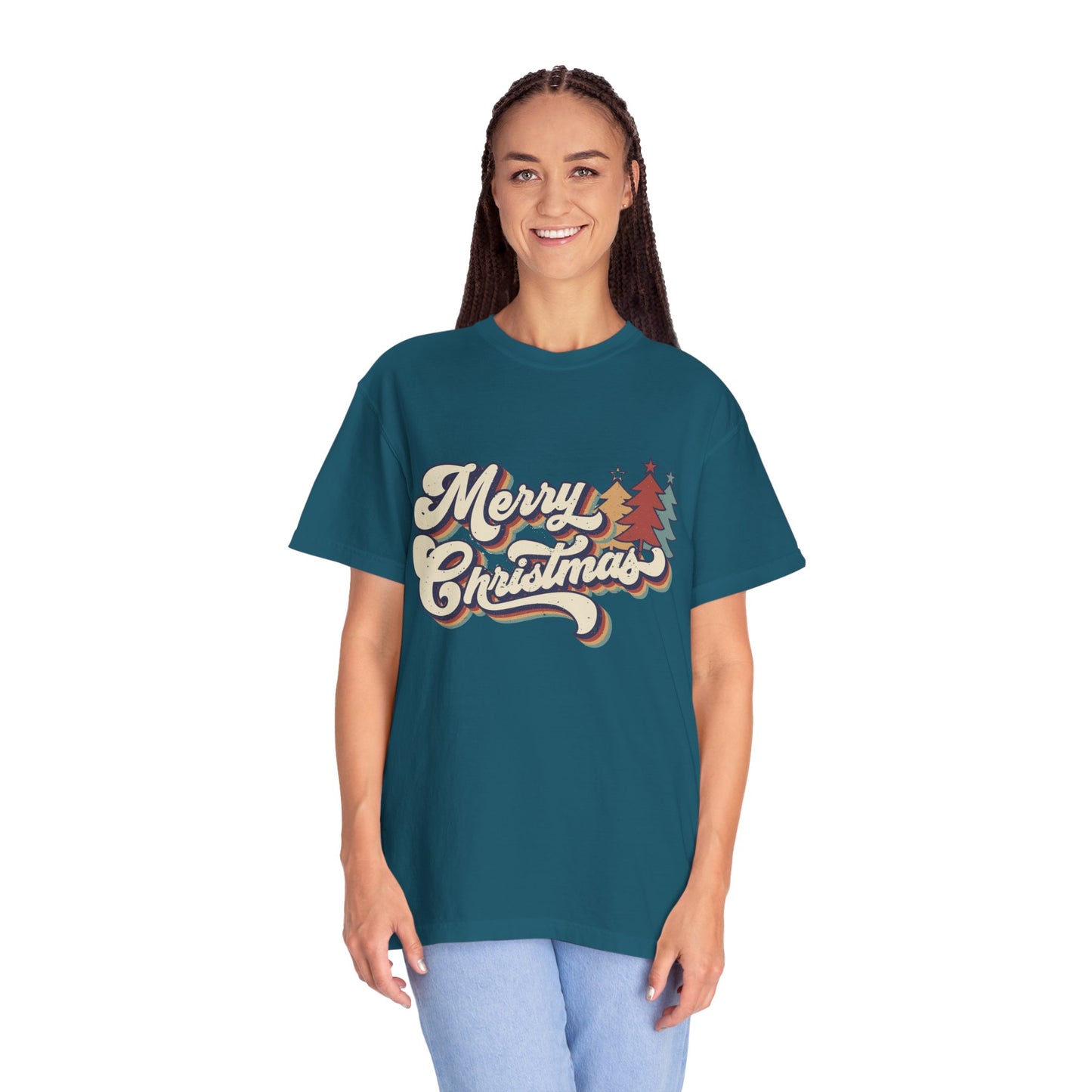 Merry Christmas Retro Garment-Dyed T-shirt