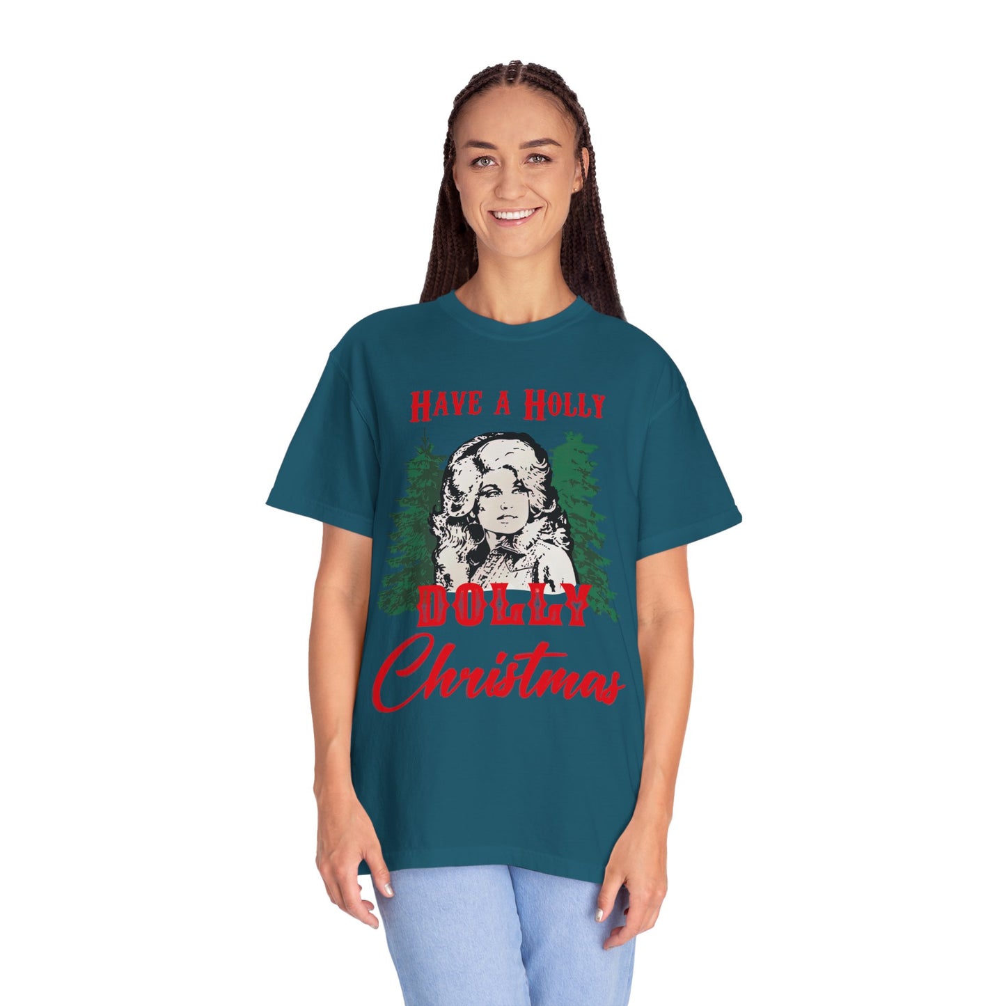 Holy Dolly Christmas Garment-Dyed T-shirt