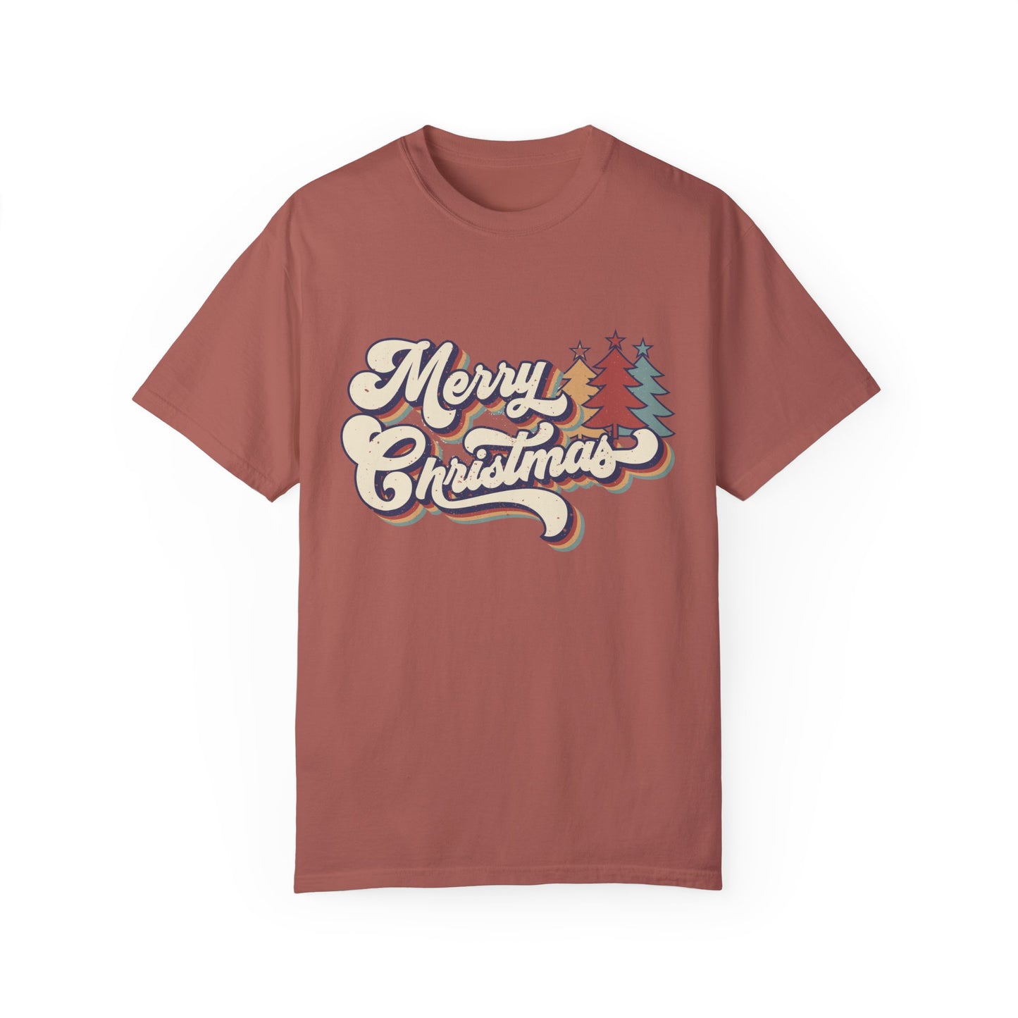 Merry Christmas Retro Garment-Dyed T-shirt