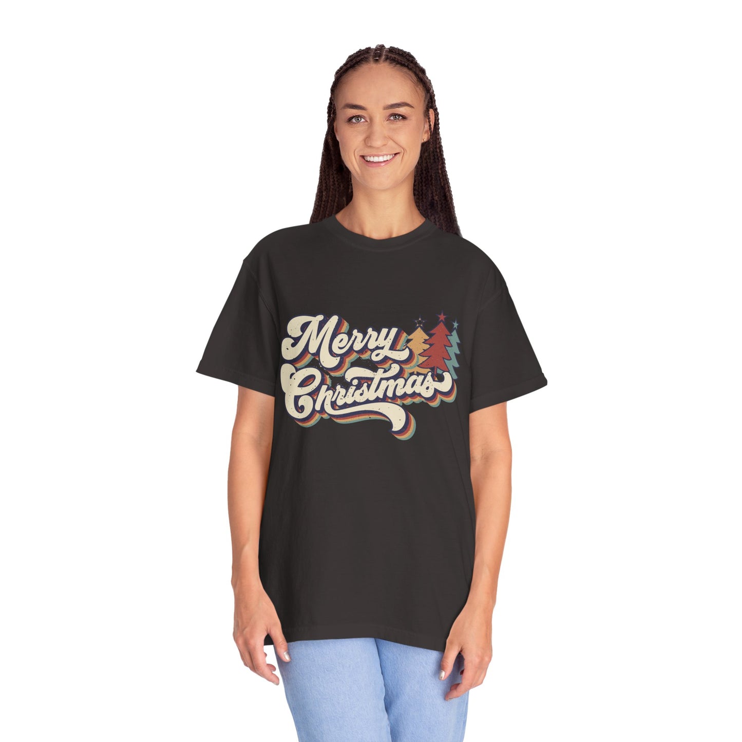 Merry Christmas Retro Garment-Dyed T-shirt