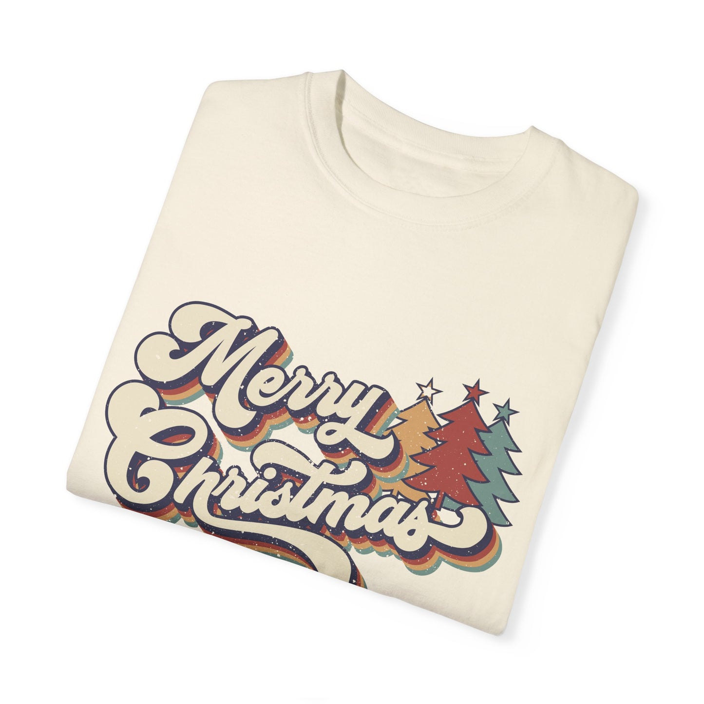 Merry Christmas Retro Garment-Dyed T-shirt