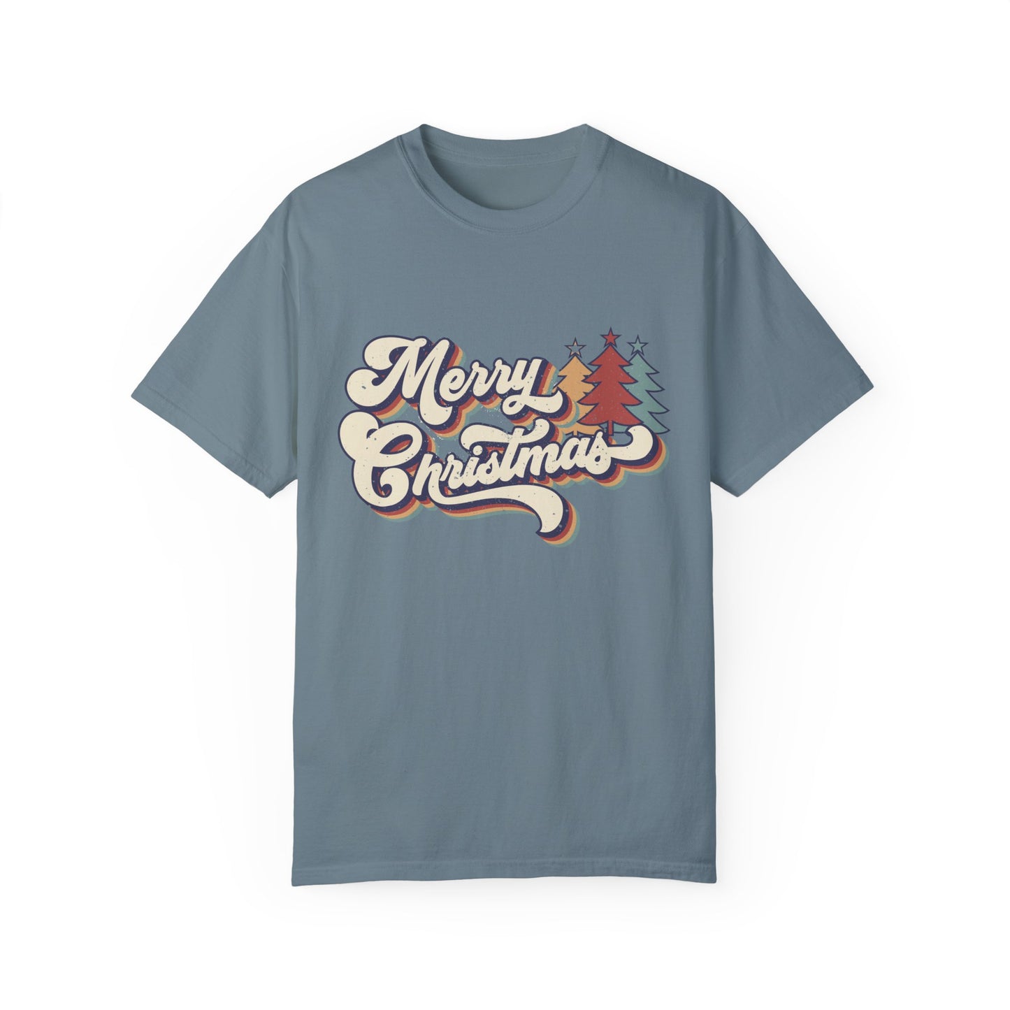Merry Christmas Retro Garment-Dyed T-shirt
