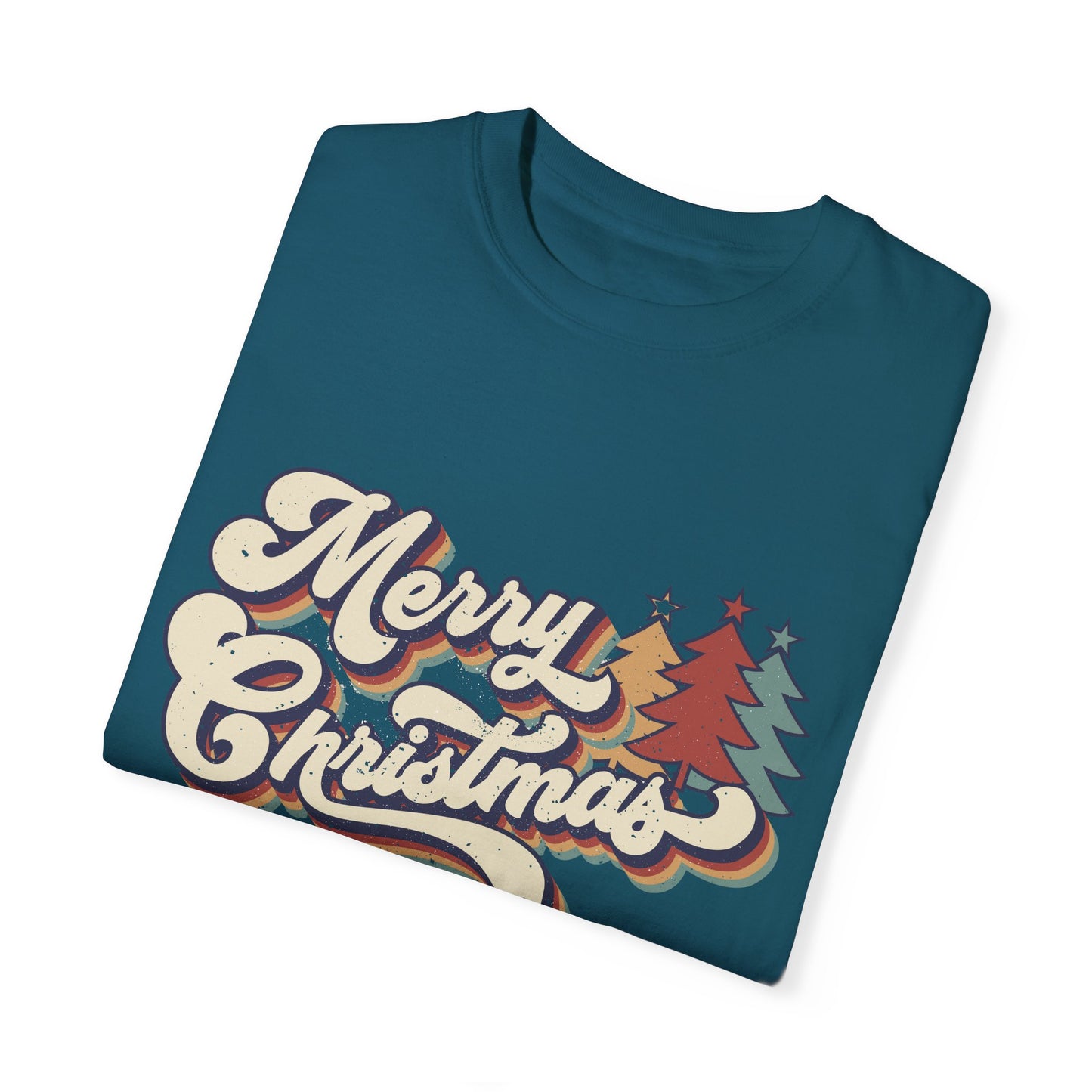 Merry Christmas Retro Garment-Dyed T-shirt