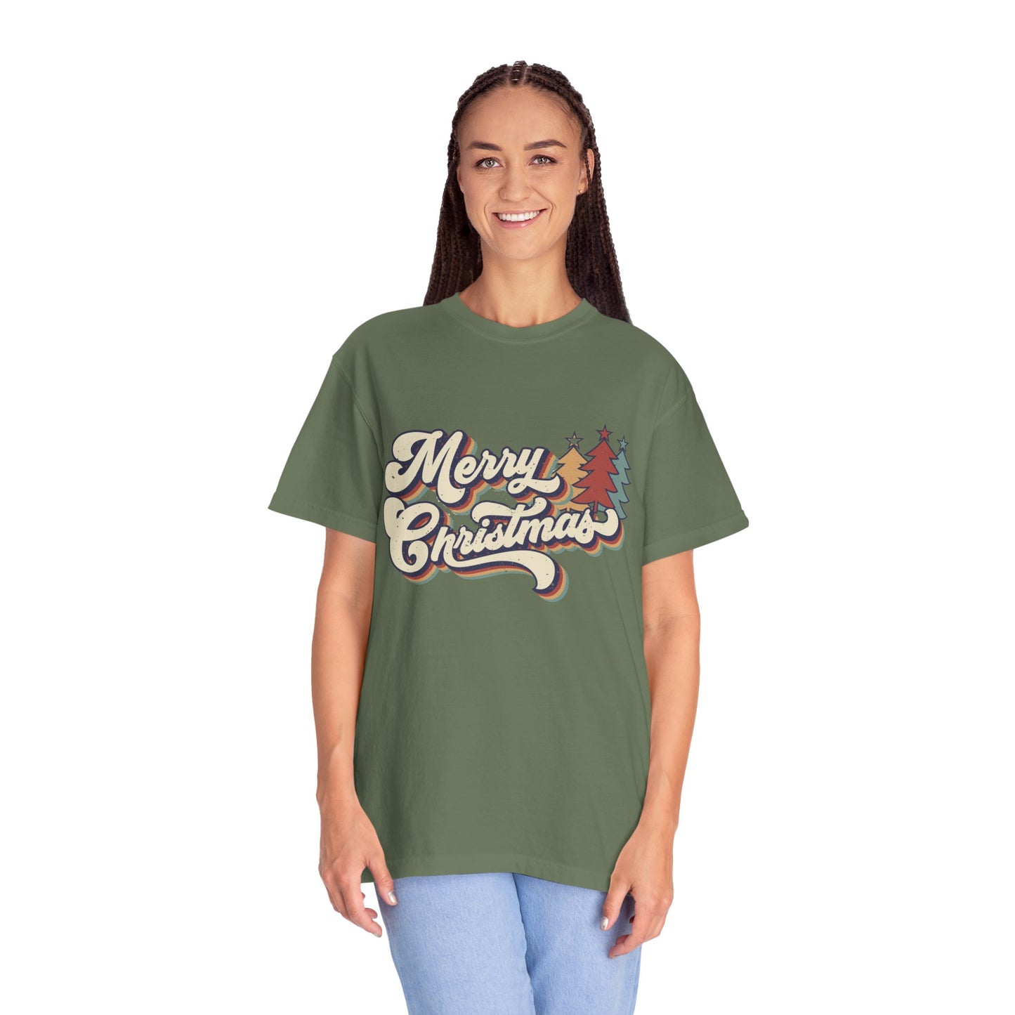Merry Christmas Retro Garment-Dyed T-shirt