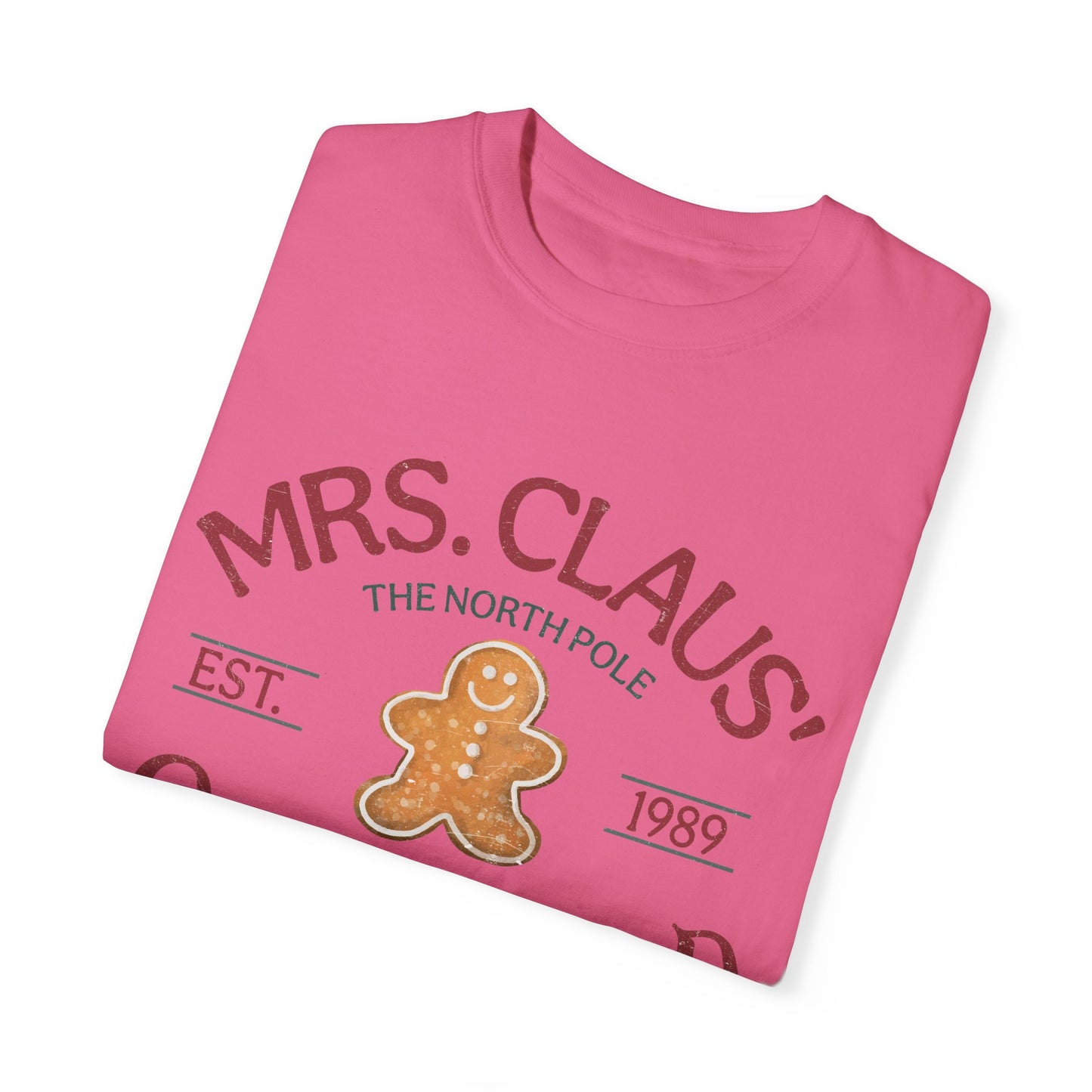 Mrs Claus Gingerbread Garment-Dyed T-shirt