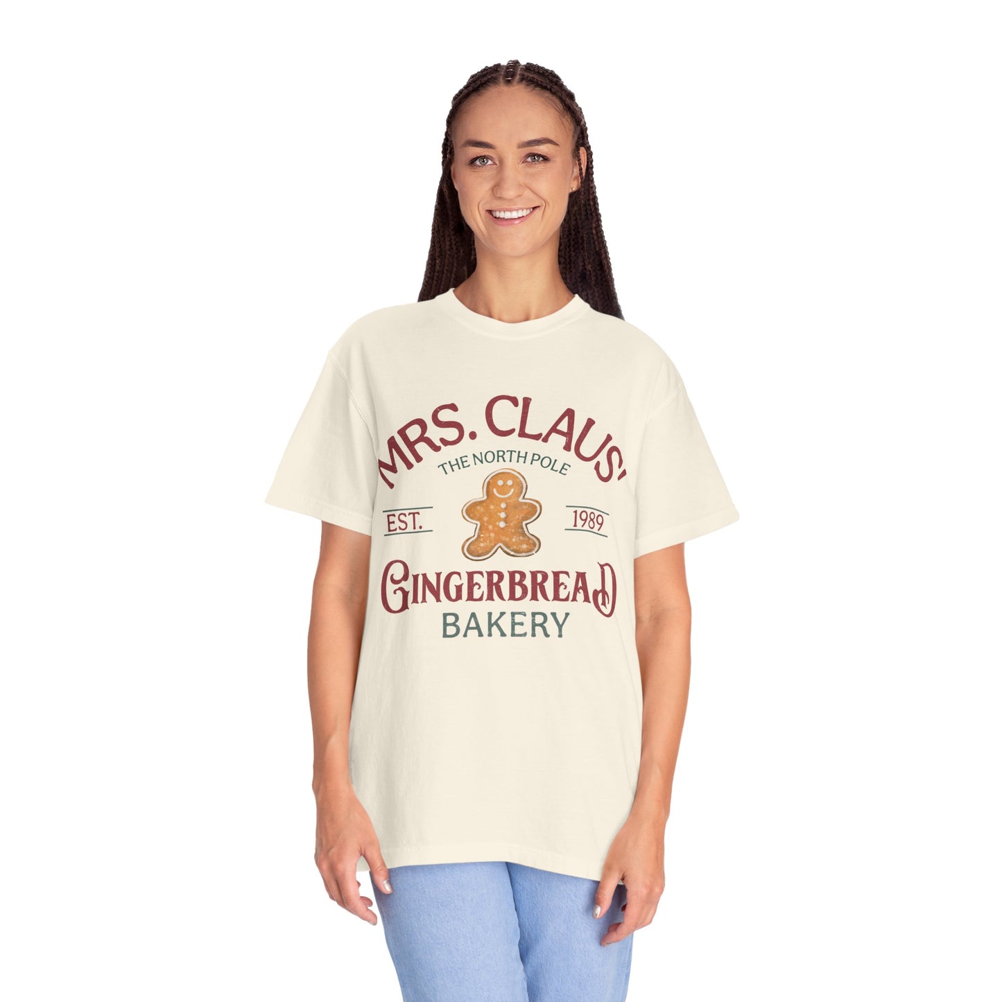 Mrs Claus Gingerbread Garment-Dyed T-shirt