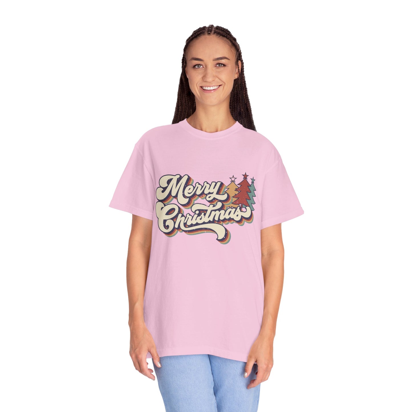 Merry Christmas Retro Garment-Dyed T-shirt