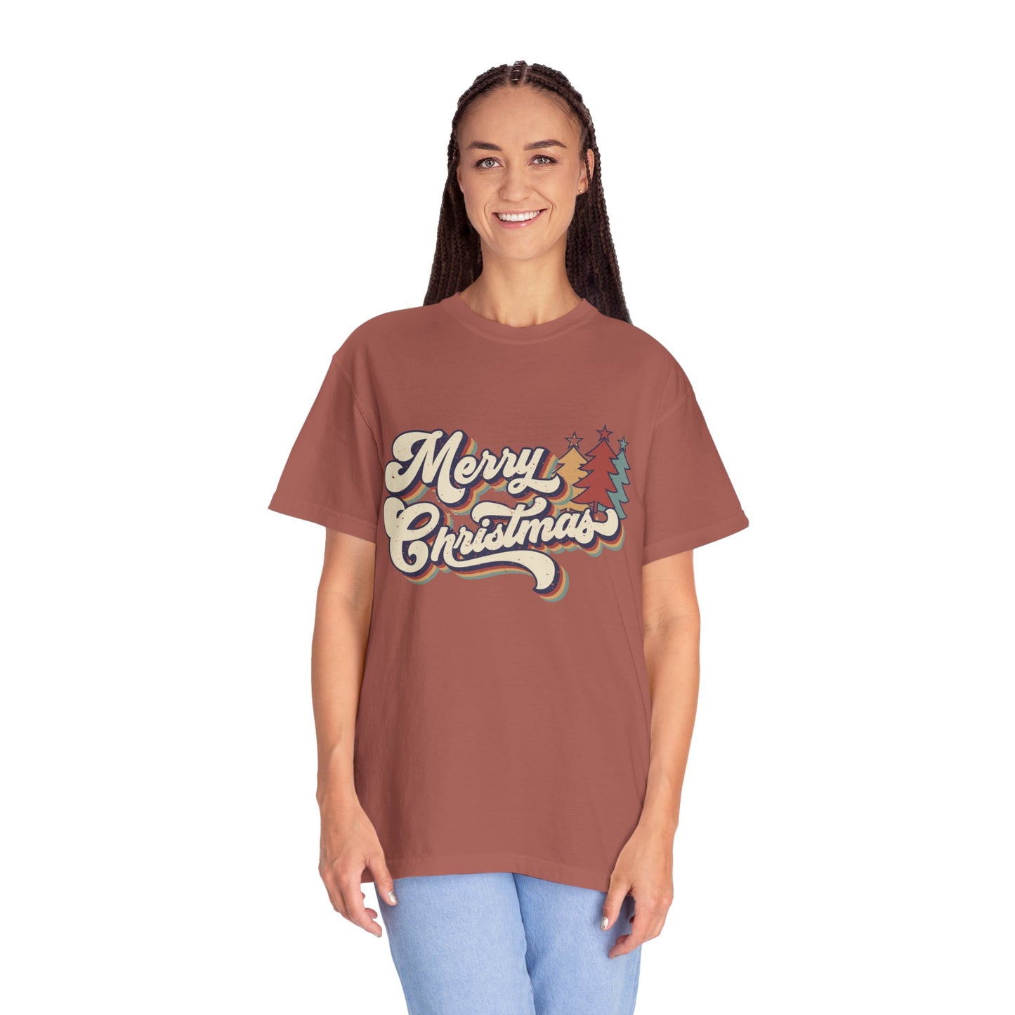 Merry Christmas Retro Garment-Dyed T-shirt