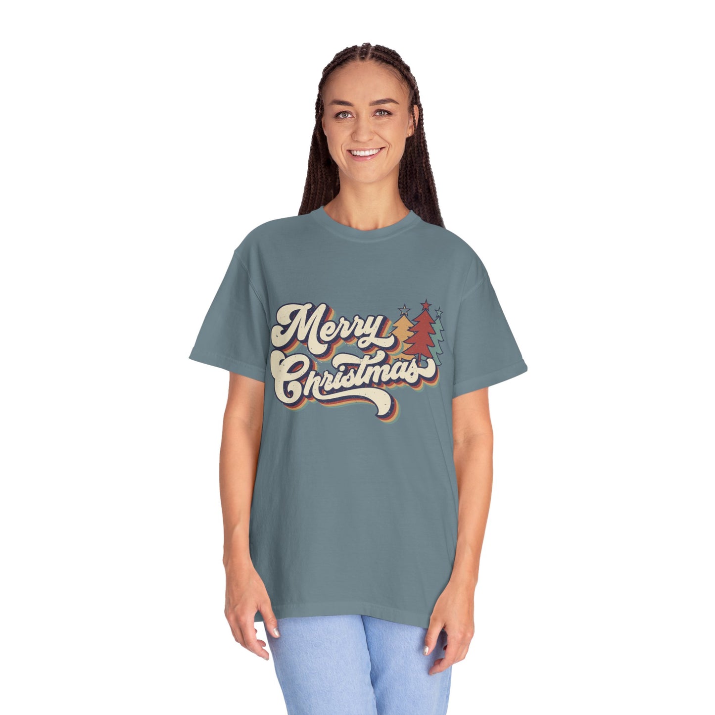 Merry Christmas Retro Garment-Dyed T-shirt