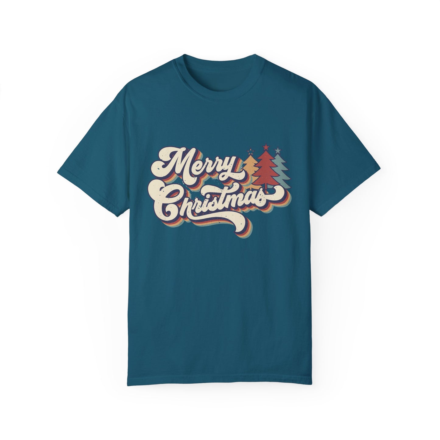 Merry Christmas Retro Garment-Dyed T-shirt