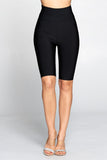 High-Waisted Black Biker Shorts