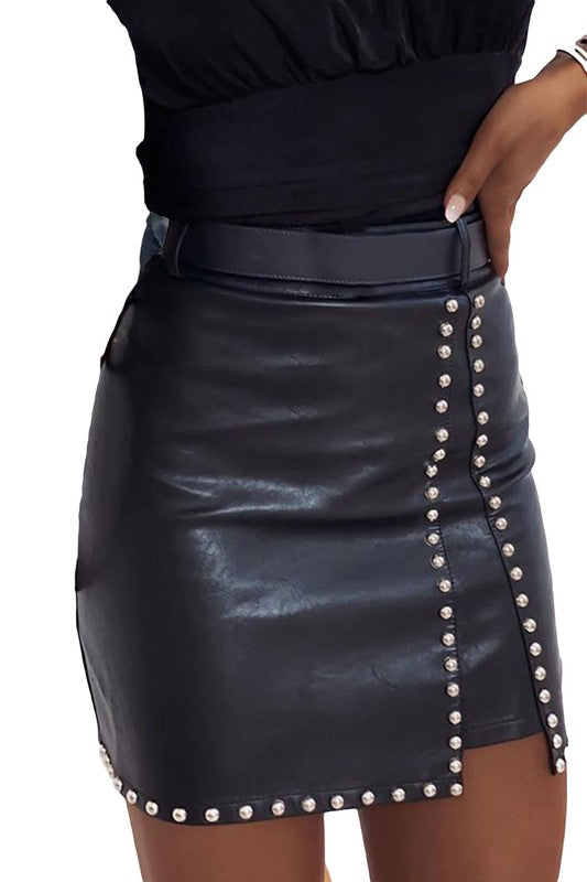 Cherry Bomb Beaded High Waist Skirt