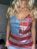 4th of July American Flag Top