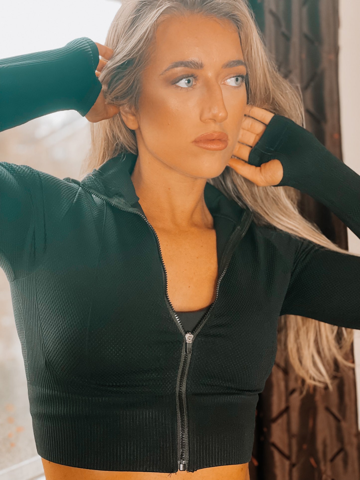 Black Cropped Top and Leggings Set
