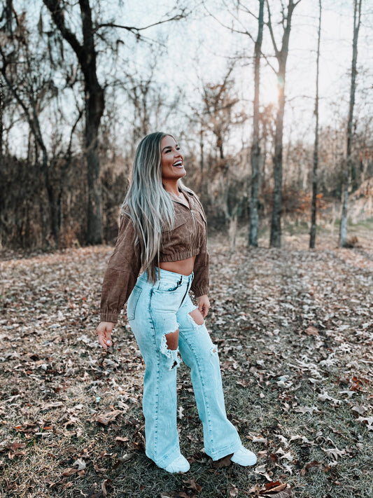 Brown Corduroy Jacket with Classic Design