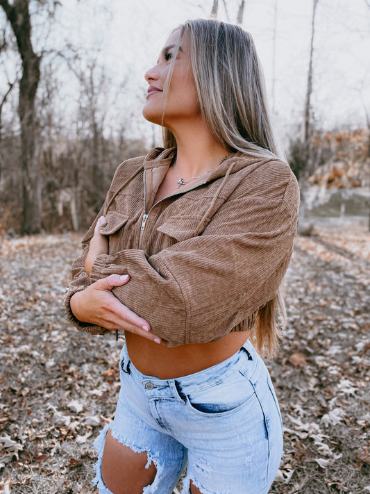 Brown Corduroy Jacket with Classic Design