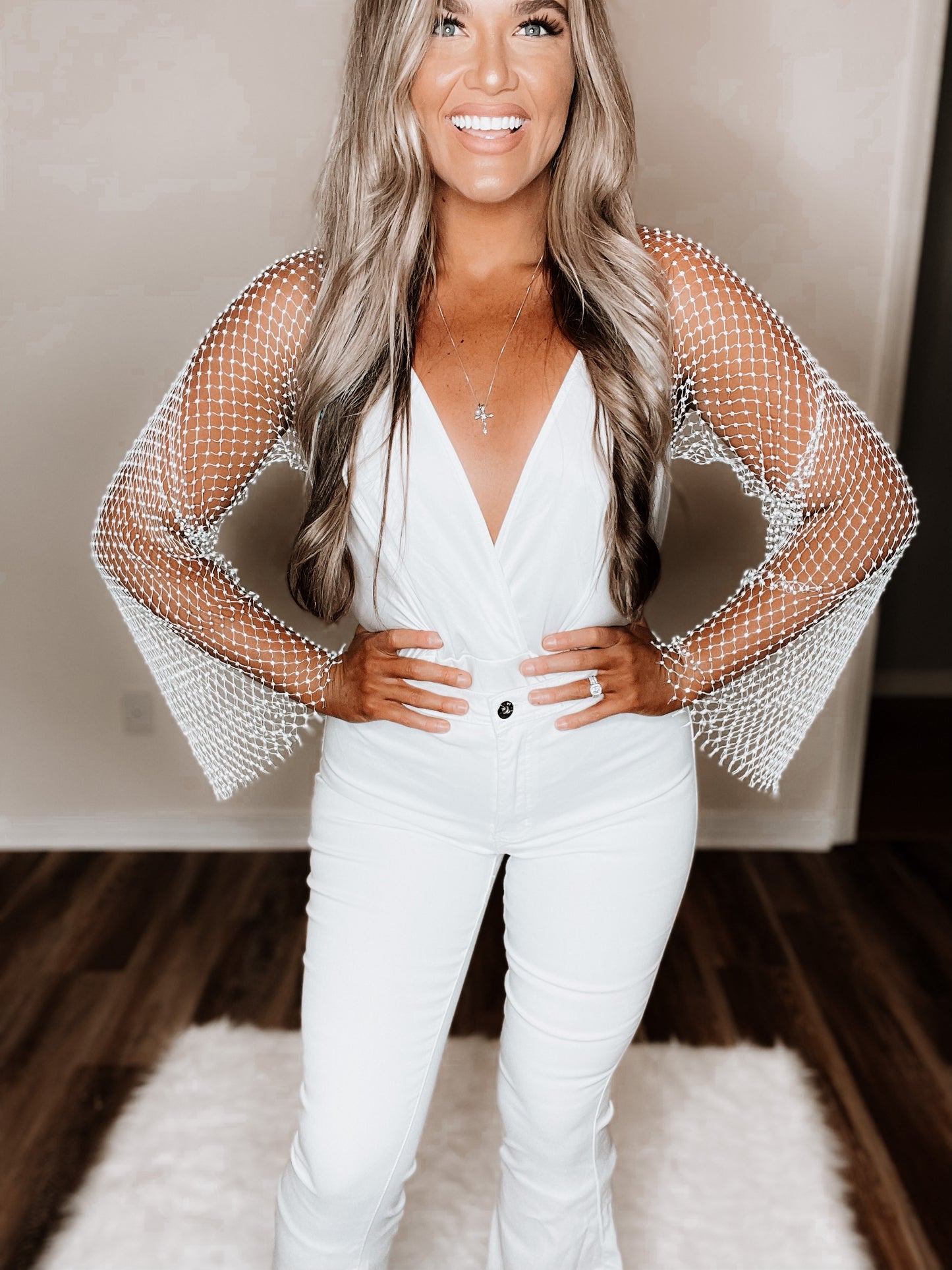 Braxton Bling Bodysuit White