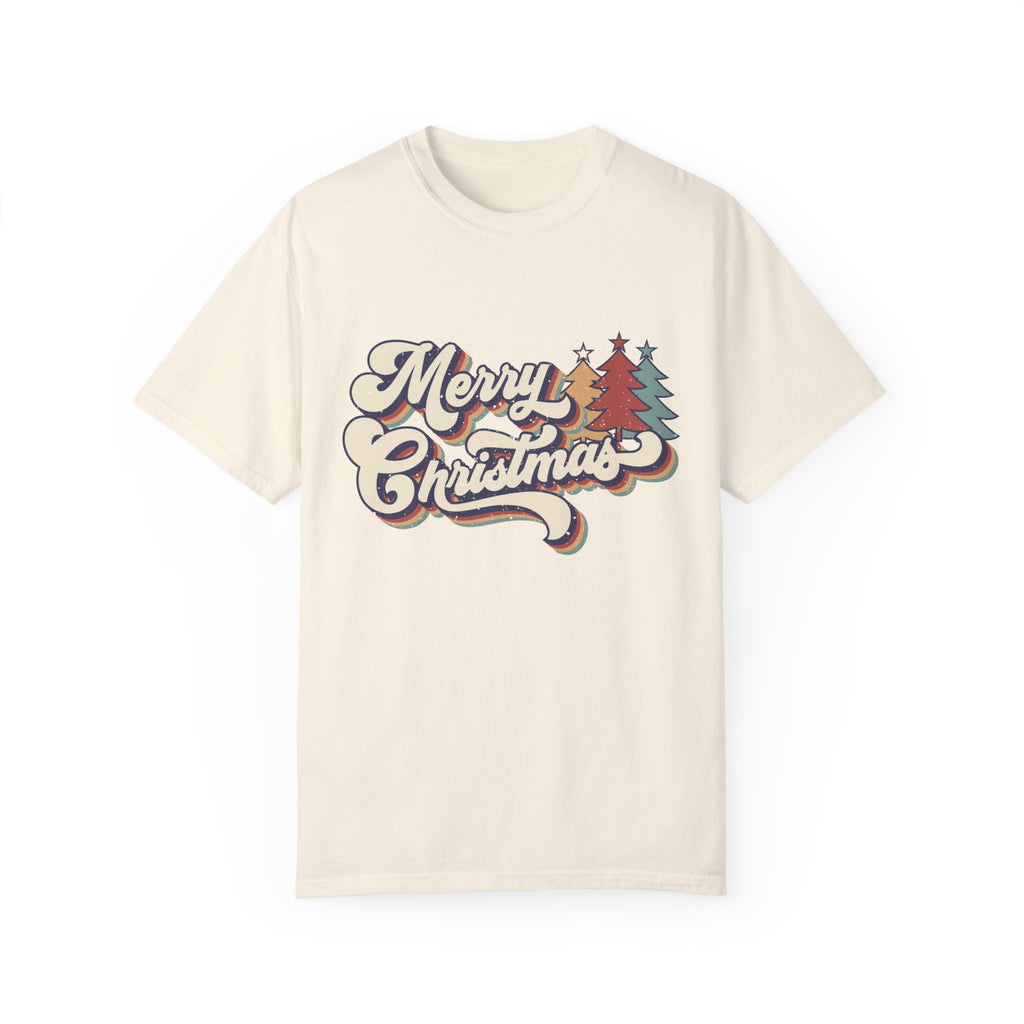 Merry Christmas Retro  Garment-Dyed T-shirt