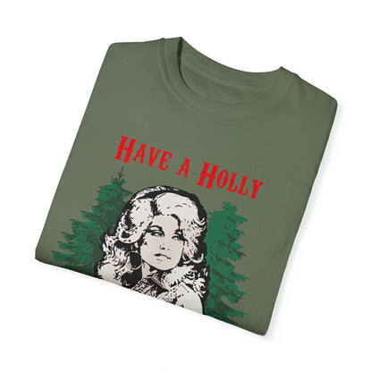 Holy Dolly Christmas Garment-Dyed T-shirt