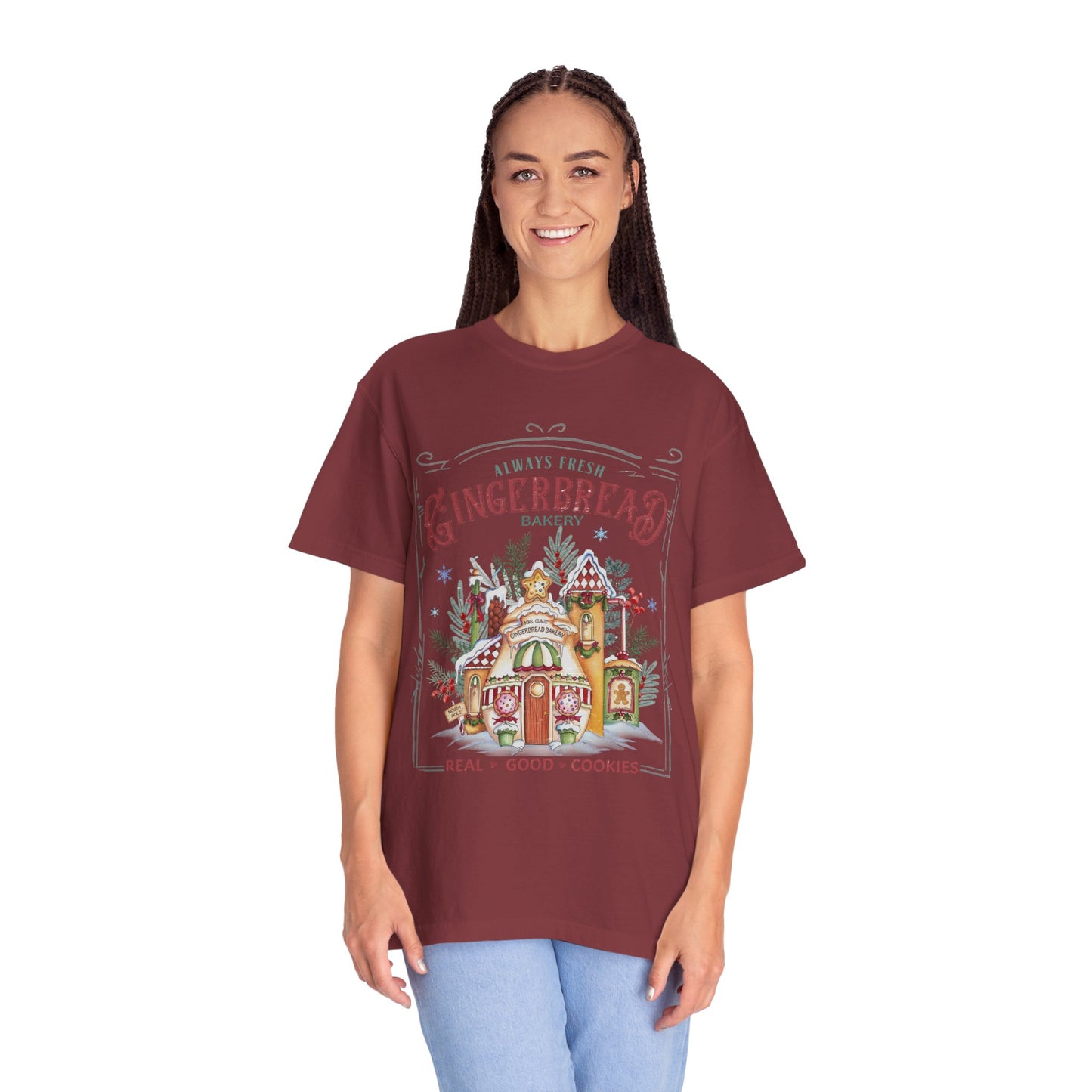 Christmas Gingerbread Garment-Dyed T-shirt