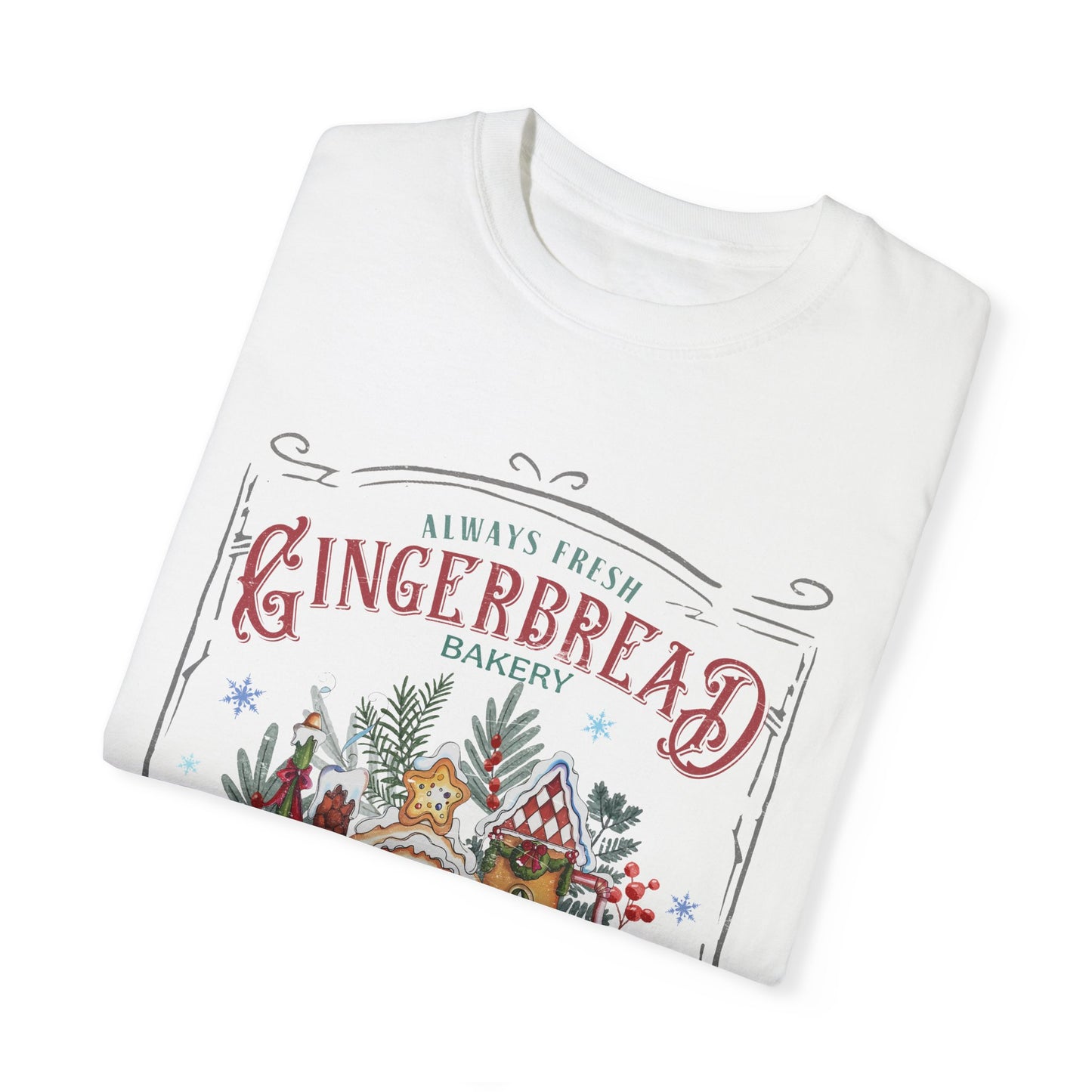 Christmas Gingerbread Garment-Dyed T-shirt