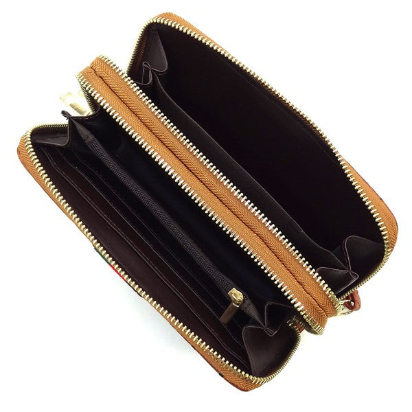 Queen Bee Stripe Ostrich Wallet