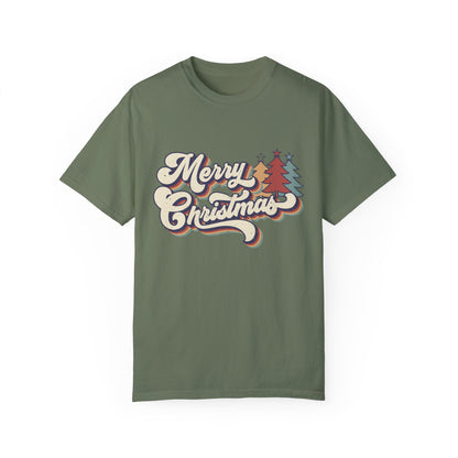 Merry Christmas Retro  Garment-Dyed T-shirt