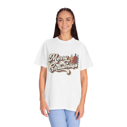 Merry Christmas Retro  Garment-Dyed T-shirt