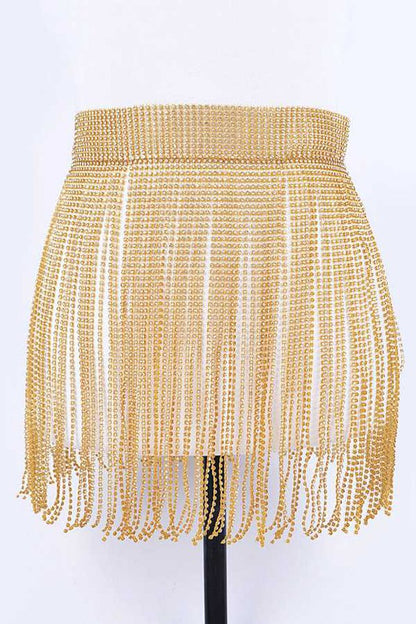 Rhinestone Fringe Belt