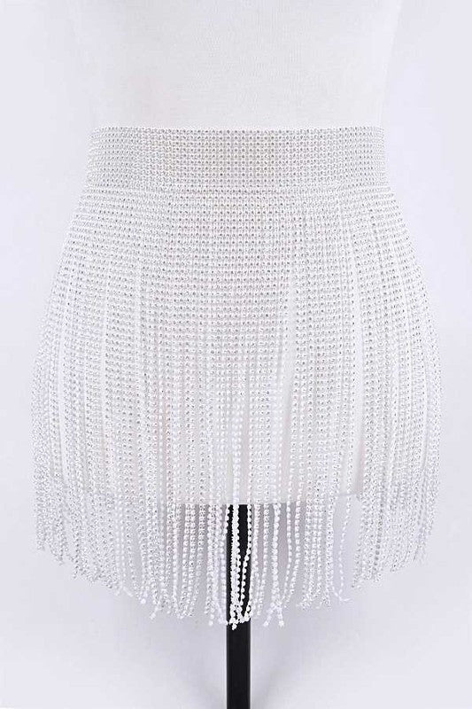 Rhinestone Fringe Belt