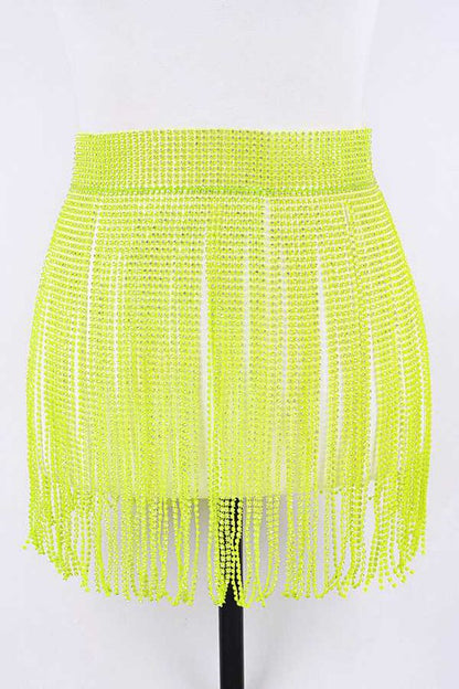 Rhinestone Fringe Belt