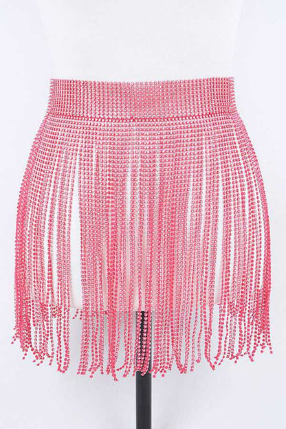 Rhinestone Fringe Belt