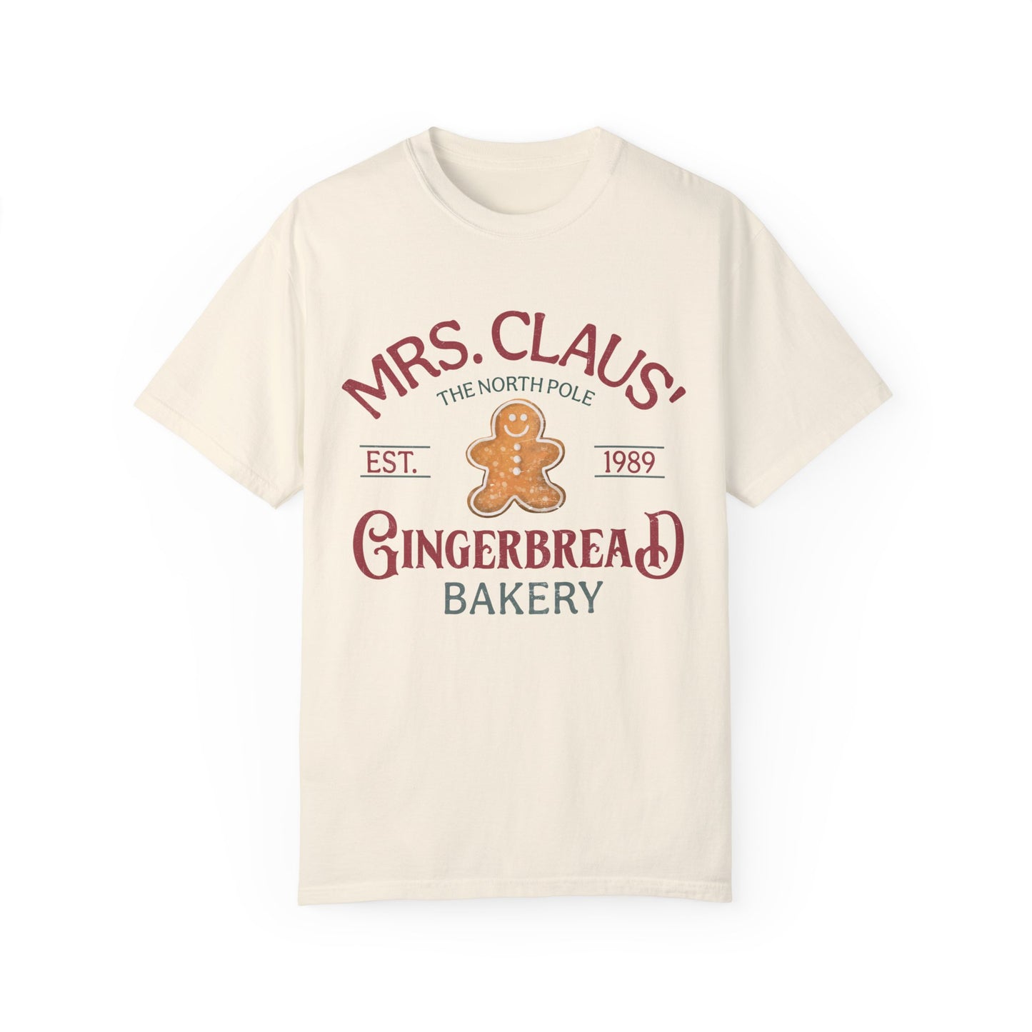 Mrs Claus Gingerbread Garment-Dyed T-shirt