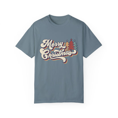Merry Christmas Retro  Garment-Dyed T-shirt