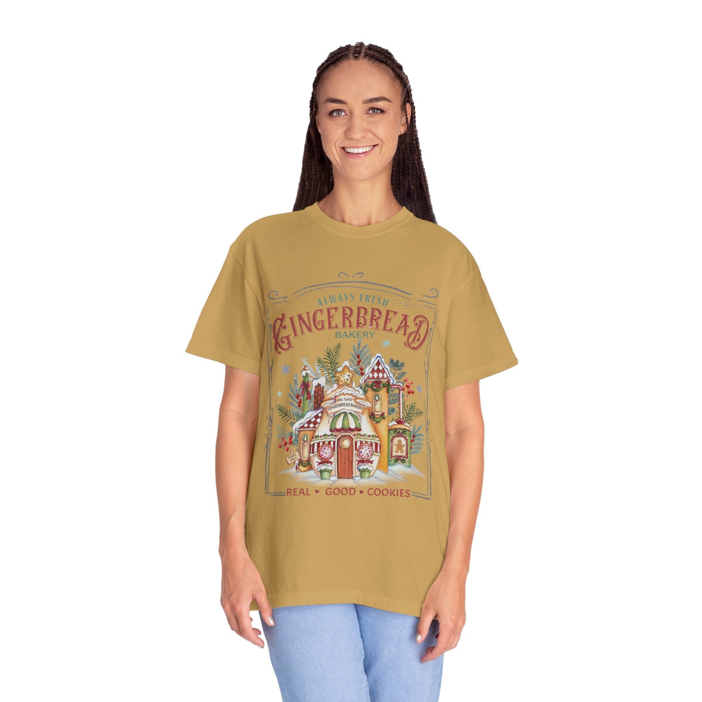 Christmas Gingerbread Garment-Dyed T-shirt