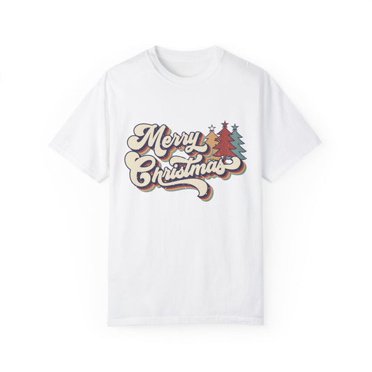 Merry Christmas Retro  Garment-Dyed T-shirt
