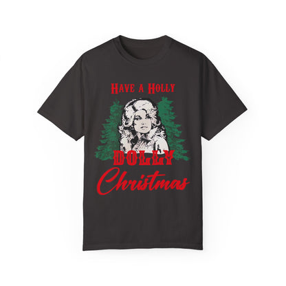 Holy Dolly Christmas Garment-Dyed T-shirt